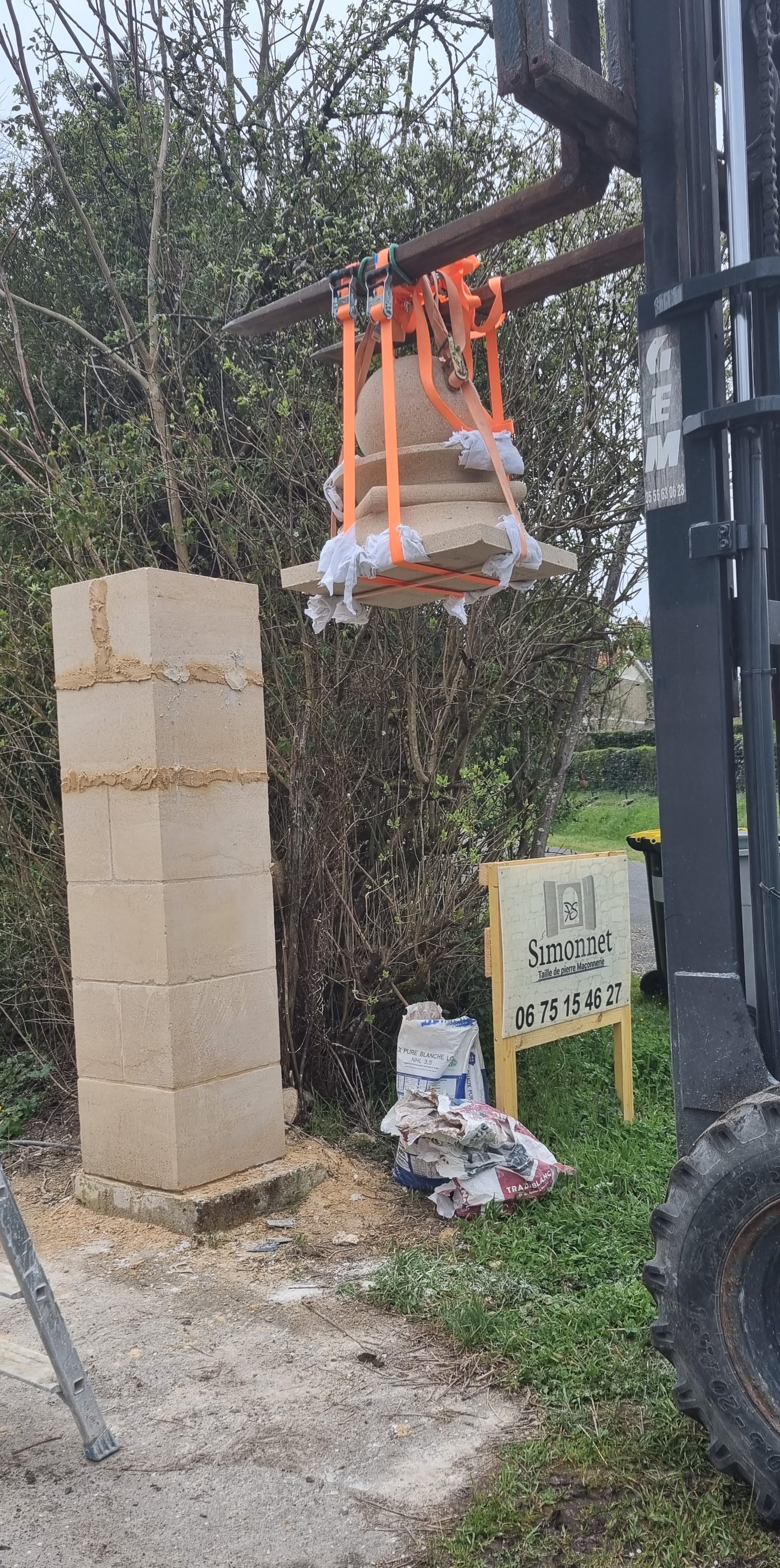 Nouvelle entrée Pilier en pierre de taille sur mesure